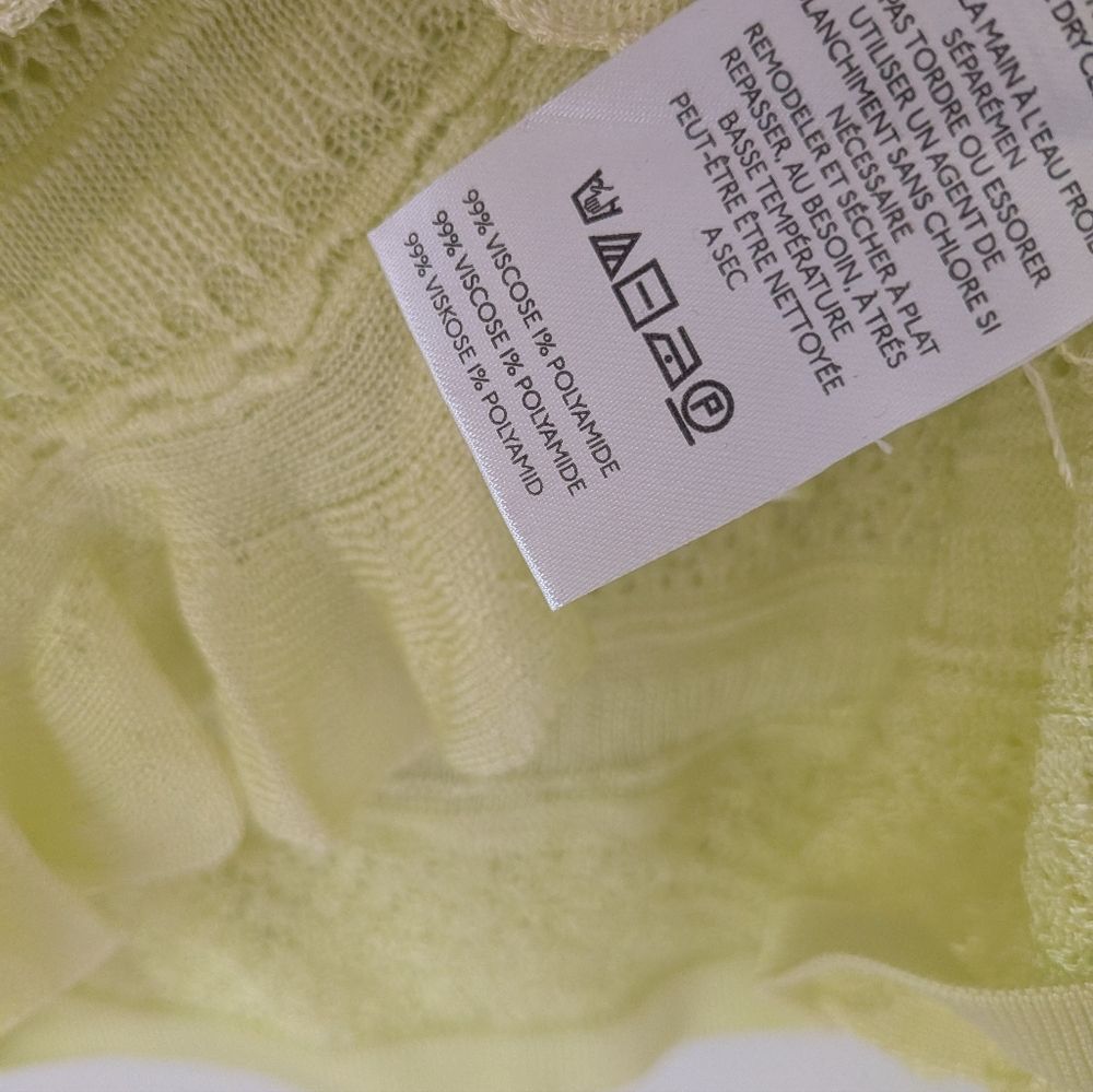 NWT! Anthropologie Light Green Ruffle Knit Sweater M - Picture 6 of 9